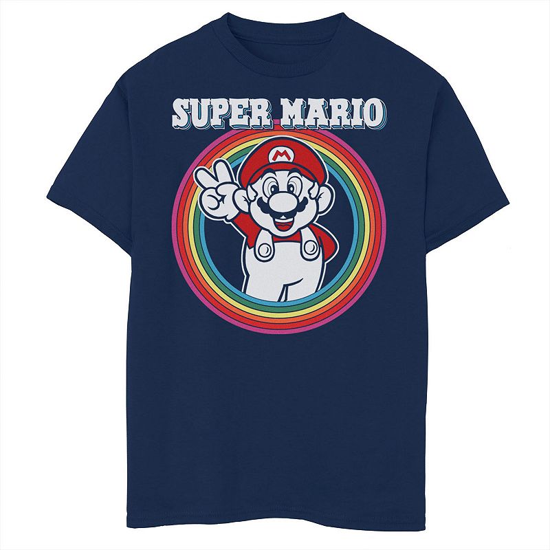 Boys 6-20 Nintendo Super Mario Rainbow Retro Bold Logo Graphic Tee, Boy's, 