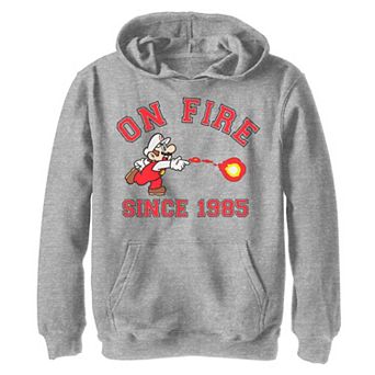 Boys 8-20 Nintendo Super Mario On Fire Since 1985 Hoodie