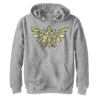 Boys 8-20 Nintendo Legend Of Zelda Tri Force Camo Logo Hoodie