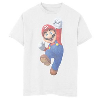 Boys 8-20 Nintendo Super Mario Faded Mario Jump Portrait Graphic Tee