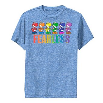 Boys 6-20 Super Mario Pride Yoshi Fearless Rainbow Line Up Graphic Tee