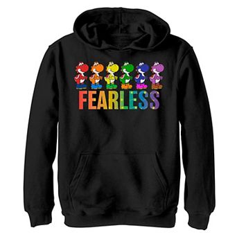 Boys 8-20 Super Mario Yoshi Fearless Rainbow Line Up Hoodie