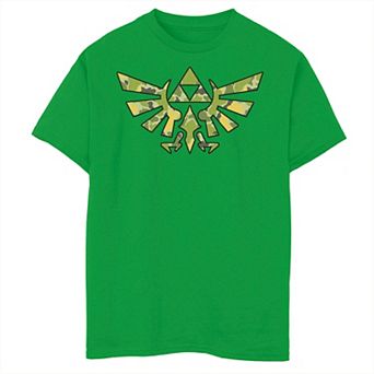 Boys 6-20 Nintendo Legend Of Zelda Tri Force Camo Logo Graphic Tee