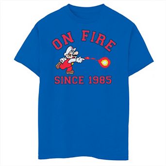 Boys 8-20 Nintendo Super Mario On Fire Since 1985 Graphic Tee