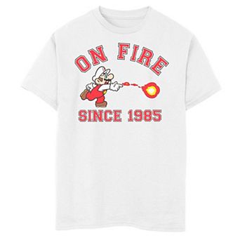 Boys 8-20 Nintendo Super Mario On Fire Since 1985 Graphic Tee