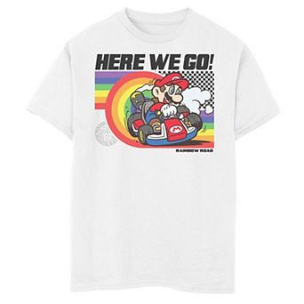Boys 6-20 Mario Kart Rainbow Road Here We Go Graphic Tee
