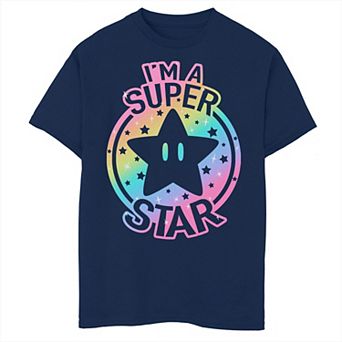 Boys 8-20 Nintendo Super Mario I'm A Super Star Rainbow Gradient Graphic Tee