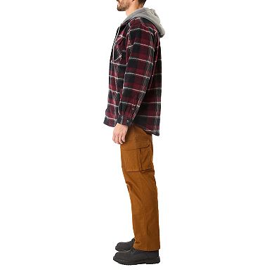 Men's Smith's Workwear Plaid Sherpa-Lined Microfleece Hooded Shirt Jacket