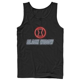 Men's Marvel Black Widow Neon Lights Graphic Tank