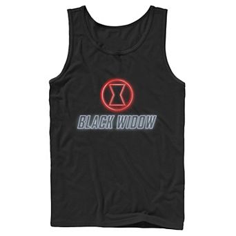 Men's Marvel Black Widow Neon Lights Graphic Tank