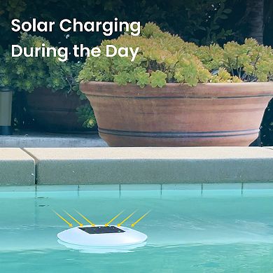 Techko Outdoor Solar Pool Lights White LED Waterproof (2-piece set)