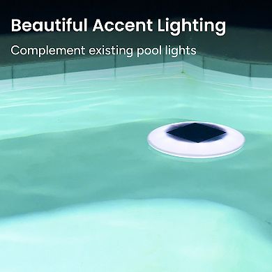 Techko Outdoor Solar Pool Lights White LED Waterproof (2-piece set)