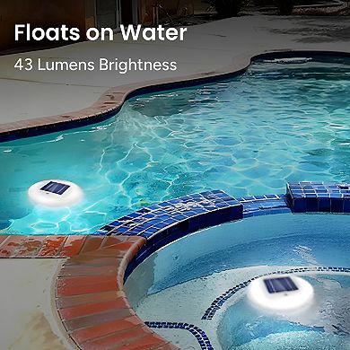 Techko Outdoor Solar Pool Lights White LED Waterproof (2-piece set)