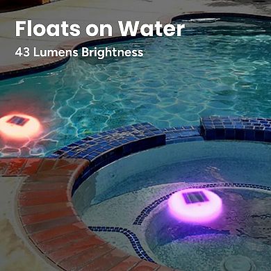 Techko Outdoor Solar Pool Lights Multi-color LED Waterproof (2-piece set)