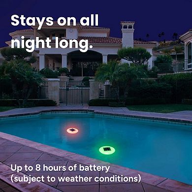 Techko Outdoor Solar Pool Lights Multi-color LED Waterproof (2-piece set)