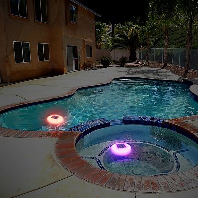 Techko Outdoor Solar Pool Lights Multi-color LED Waterproof (2-piece set)