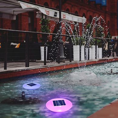 Techko Outdoor Solar Pool Lights Multi-color LED Waterproof (2-piece set)