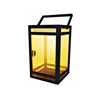 Techko Clear Panel Amber or White Solar Portable Lantern Table Decor