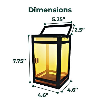 Techko Clear Panel Amber or White Solar Portable Lantern Table Decor