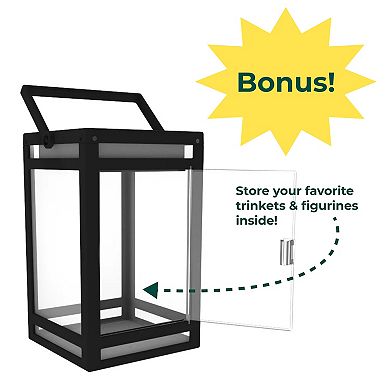 Techko Clear Panel Amber or White Solar Portable Lantern Table Decor