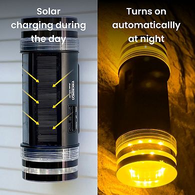 Techko Outdoor Solar Wall Sconce Light Bi-directional - Cylinder Design