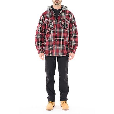 Men’s Sherpa-Lined Hooded Flannel Shirt Jacket