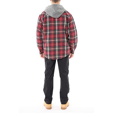 Men’s Sherpa-Lined Hooded Flannel Shirt Jacket