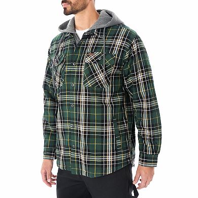 Men’s Sherpa-Lined Hooded Flannel Shirt Jacket