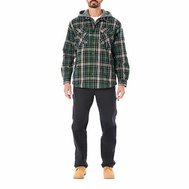 Men’s Sherpa-Lined Hooded Flannel Shirt Jacket