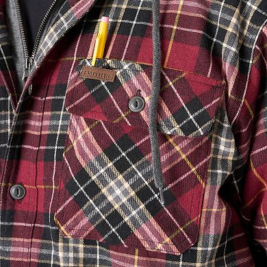 Men’s Sherpa-Lined Hooded Flannel Shirt Jacket