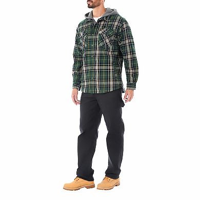 Men’s Sherpa-Lined Hooded Flannel Shirt Jacket