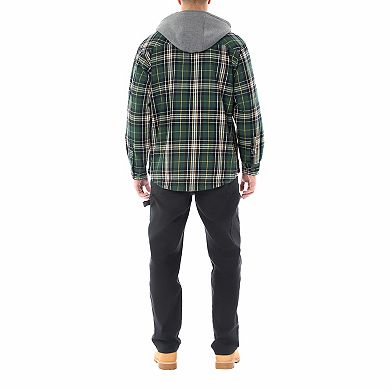 Men’s Sherpa-Lined Hooded Flannel Shirt Jacket