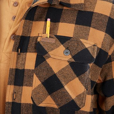 Men’s Sherpa-Lined Hooded Flannel Shirt Jacket