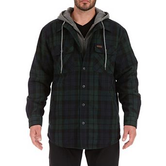 Men’s Sherpa-Lined Hooded Flannel Shirt Jacket