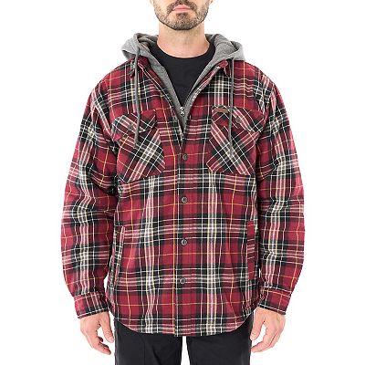 Flannel Shirt Jacket Eddie Bauer Sherpa Lined Hoodie Men's