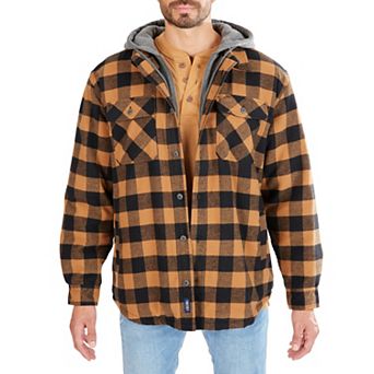 Men’s Sherpa-Lined Hooded Flannel Shirt Jacket