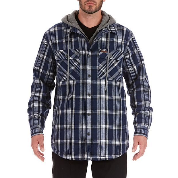 Gravel gear sherpa lined outlet hooded flannel shirt jacket