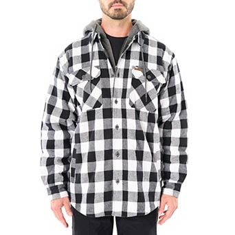 Men’s Sherpa-Lined Hooded Flannel Shirt Jacket