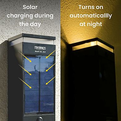 Techko Outdoor Solar Wall Sconce Light - Modern Design