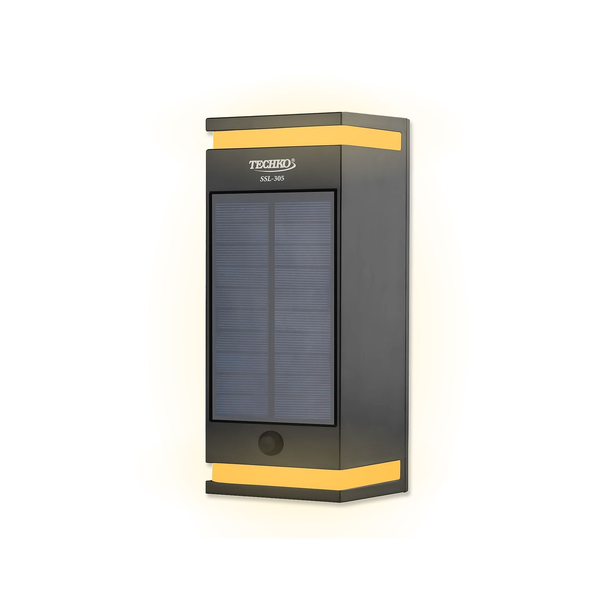 Techko Outdoor Solar Wall Sconce Light Bi-directional - Modern Design, Blac