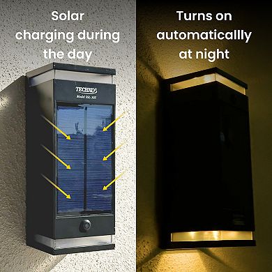 Techko Outdoor Solar Wall Sconce Light Bi-directional - Modern Design