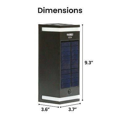 Techko Outdoor Solar Wall Sconce Light Bi-directional - Modern Design