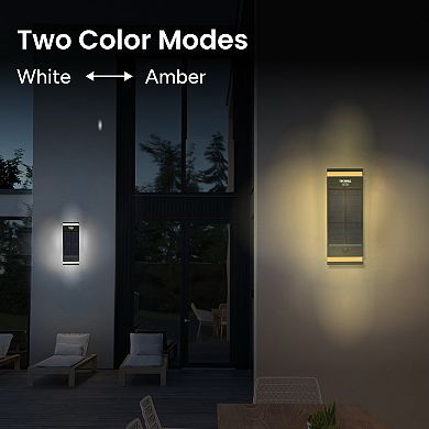 Techko Outdoor Solar Wall Sconce Light Bi-directional - Modern Design