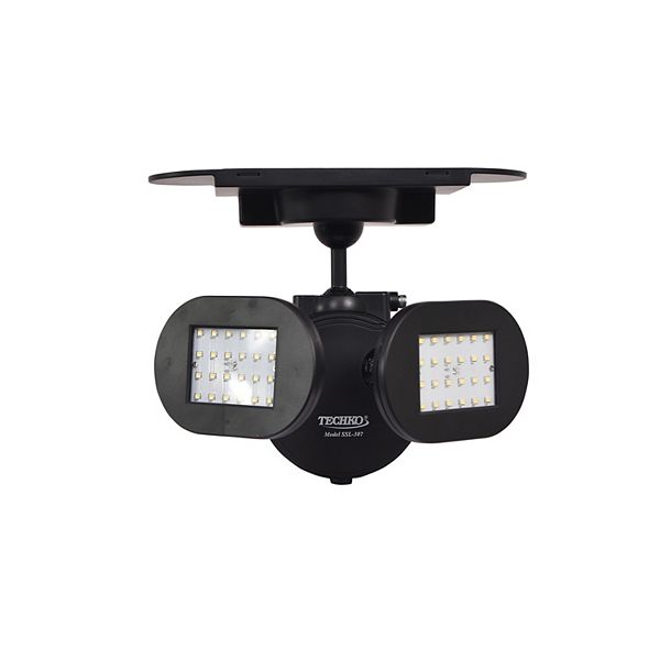Techko Outdoor Solar Security Light Bright Dual Twin Spotlight