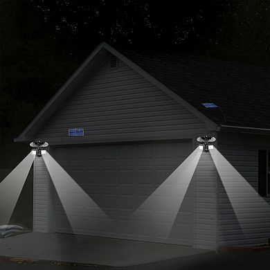 Techko Outdoor Solar Security Light Bright Dual Twin Spotlight