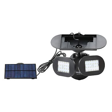 Techko Outdoor Solar Security Light Bright Dual Twin Spotlight