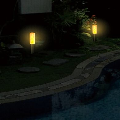 Techko Outdoor Solar Pathway Light Flame Effect - Modern Design