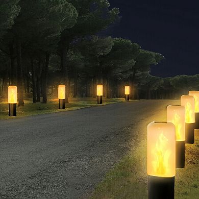 Techko Outdoor Solar Pathway Light Flame Effect - Modern Design