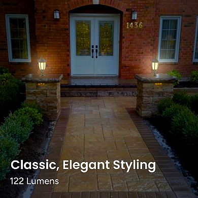 Techko Outdoor Solar Pillar Light with Optional Wall Mount Kit