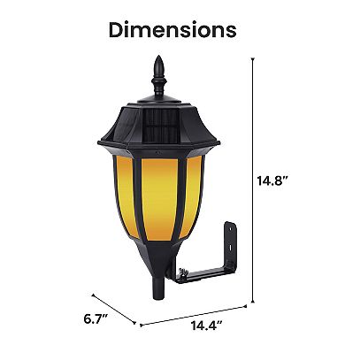 Techko Outdoor Solar Pillar Light with Optional Wall Mount Kit